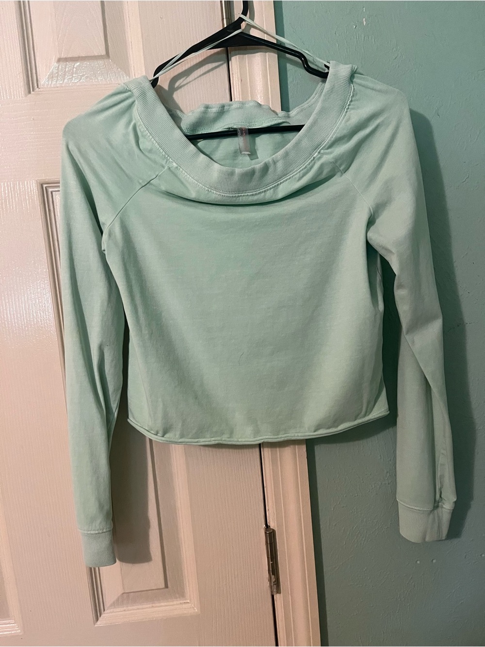 FP Movement by Free People Mint Green Long Sleeve Cropped Sweatshirt